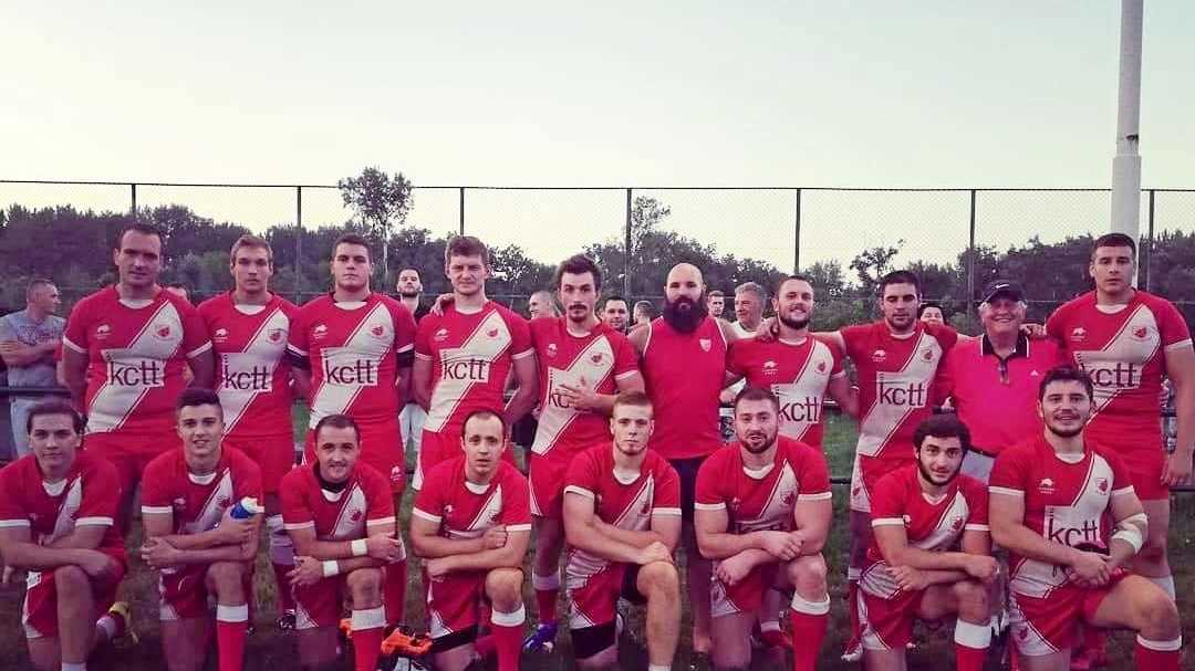 POWERHOUSE TEAM: Phil Economidis (back, second from right) and the Red Star Belgrade rugby league team in Serbia that claimed the Serbian Rugby League Championship, the Serbian Supercup, Serbian Rugby League Cup and Balkan Super League. Picture: Contributed