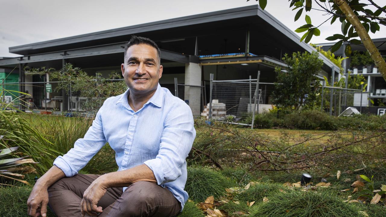 Peter Kuruvita at the site where he is building his new food precinct ALBA By Kuruvita in Noosa. Picture: Lachie Millard