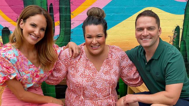 Hayley Pearson, Lauren DeCesare and Tom Rehn from Hello SA. Pic supplied by Channel 9