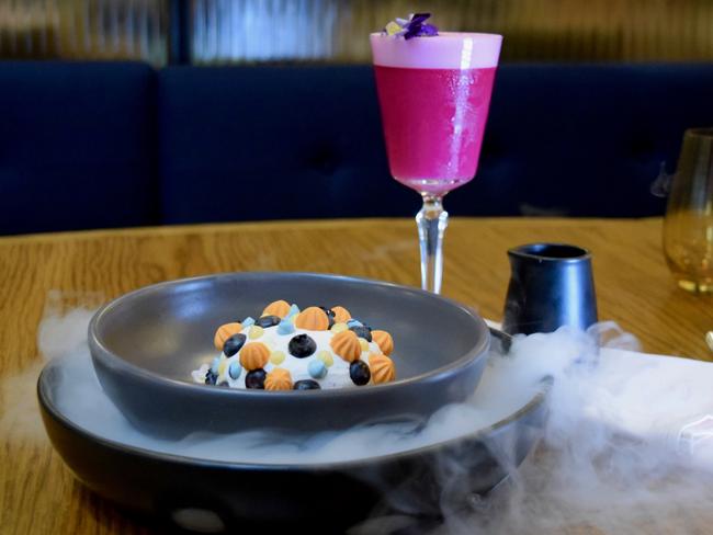 MODE Kitchen and Bar’s blueberry and mandarin glow pavlova. Picture: Jenifer Jagielski