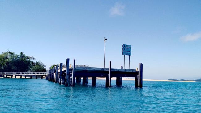 The Dunk Island jetty near the sand spit at the southern end of the island. Picture: Peter Carruthers