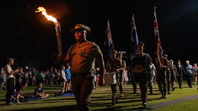 109 years after the Gallipoli landings, Territorians gather in Darwin City to reflect on Anzac Day. Picture: Pema Tamang Pakhrin