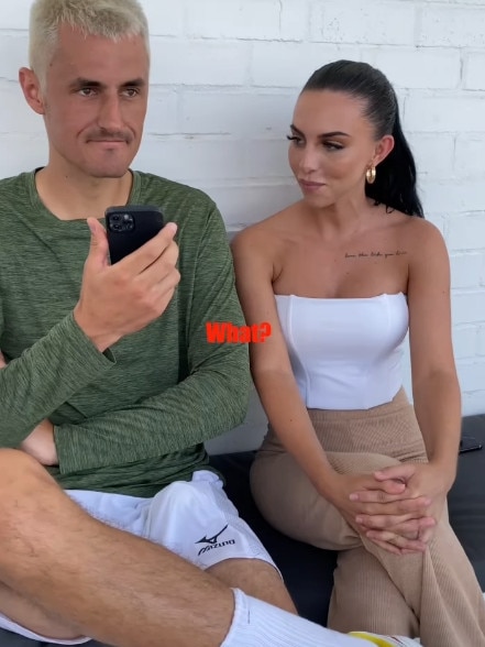 Gold Coast tennis pro Bernard Tomic doing an Instagram prank video with  friend Ashley.