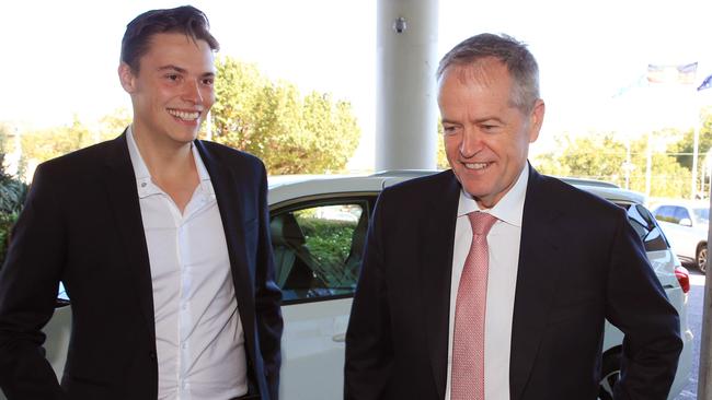 Opposition leader Bill Shorten with candidate for Melbourne, Luke Creasey. Picture: Aaron Francis/The Australian