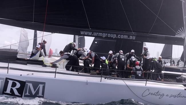 Yacht URM compete at the start of the Sydney to Hobart last year.