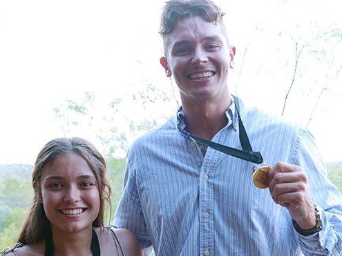 Big Rivers Football League best-and-fairest winners Jaimie Bryant and Cameron Arnold. Picture: AFLNT