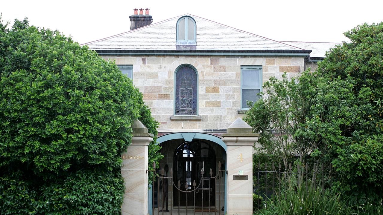 Cate Blanchett’s former Hunters Hill home, the historic sandstone house Bulwarra, which she purchased for $10.2 million.