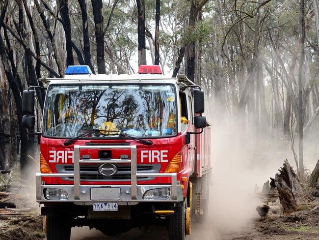 The CFA were called to the scene on Connewarren Lane in Mortlake just after 5.30pm on Wednesday afternoon, where a plantation fire had broken out. Picture: Supplied