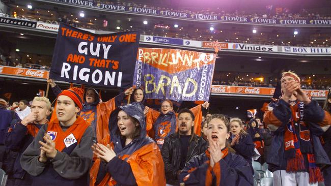 Guy Rigoni’s biggest fan at the 2000 preliminary final.