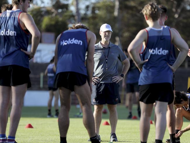 New Central District coach, Jeff Andrews, at  training at Elizabeth Oval. 13 November 2019. Picture Dean Martin