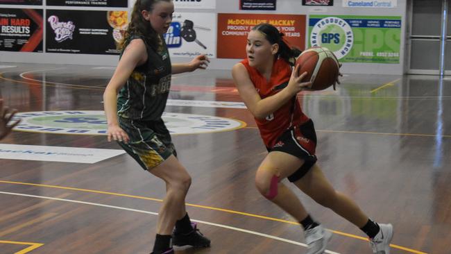 Action shot from last year’s Under-14 Girls tournament in Mackay. Picture: Heidi Petith