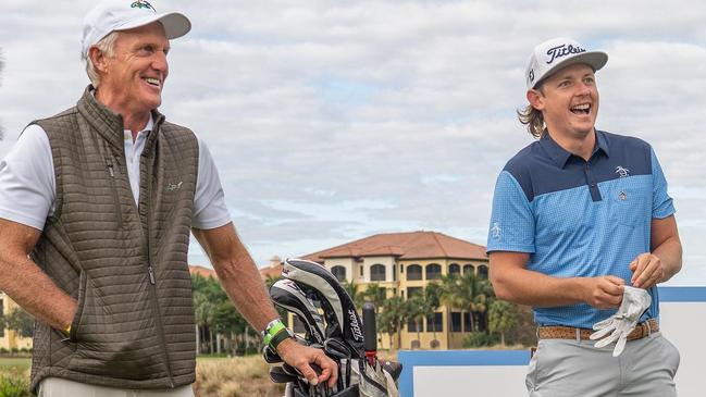 Greg Norman with Cameron Smith, who is believed to be the prime target of Norman’s rebel LIV golf troupe.