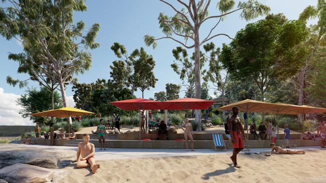 A concept design of the Lake Parramatta 'beach'. Image: NewScape