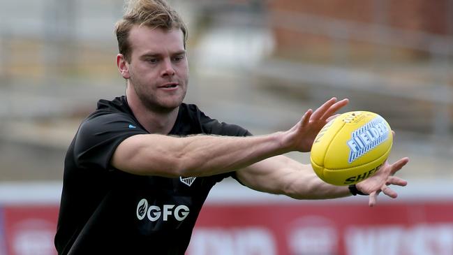 Jack Watts was back on the training track for the Power. Picture: AAP