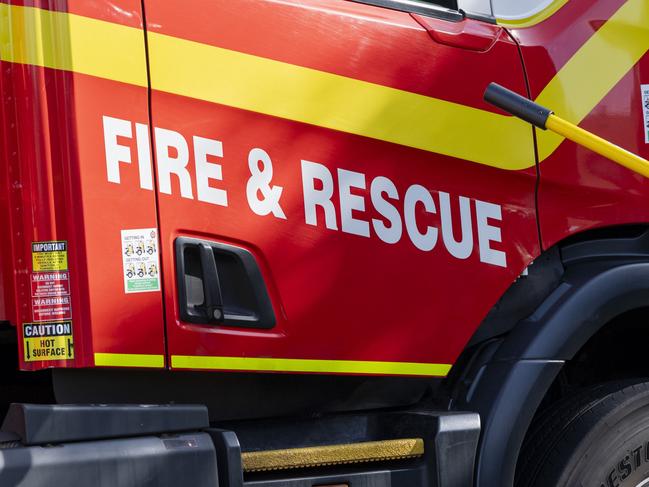 Emergency services attend a fire reportedly in a shed at a property in Curzon St, Monday, June 10, 2024. Picture: Kevin Farmer