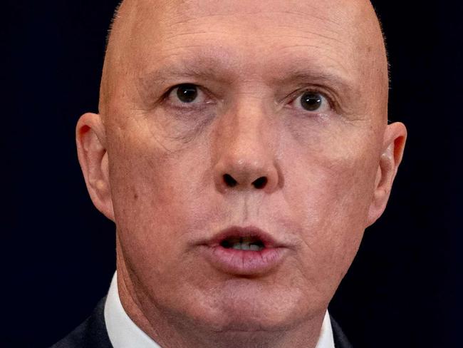 Australian Minister of Defense Peter Dutton speaks at a news conference with Australian Foreign Minister Marise Payne, US Secretary of State Antony Blinken, and US Defense Secretary Lloyd Austinat the State Department in Washington, DC on September 16, 2021. (Photo by Andrew Harnik / POOL / AFP)