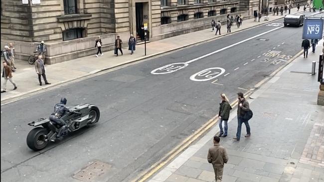 'The caped crusader takes a ride through Glasgow.