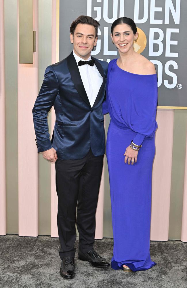 Canadian Youtuber Cody Ko (L) and Kelsey Kreppel arrive for the 80th annual Golden Globe Awards. Picture: AFP