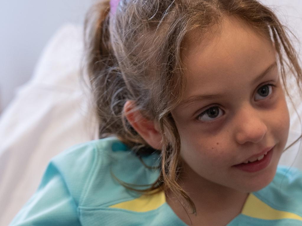Zara, 6, received an infusion of her own umbilical cord blood to treat cerebral palsy in an Australian-first at Monash Children's Hospital. Picture: Supplied