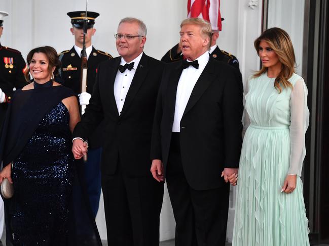 The Morrisons with the Trumps at a state dinner at the White House in 2019. Picture: AAP