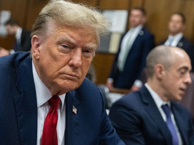 Former US President Donald Trump during the Manhattan criminal court in New York. Picture: AFP