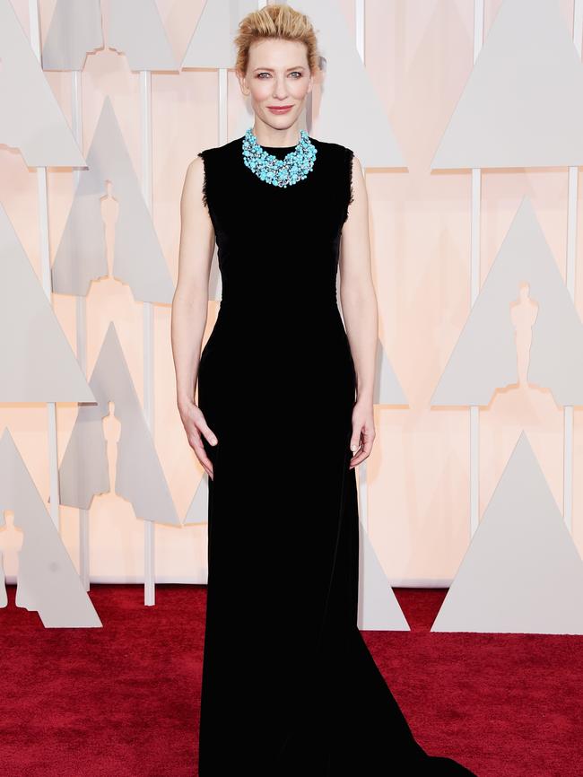 Simple but stunning ... Aussie star Cate Blanchett turns heads on the red carpet. Picture: Getty Images