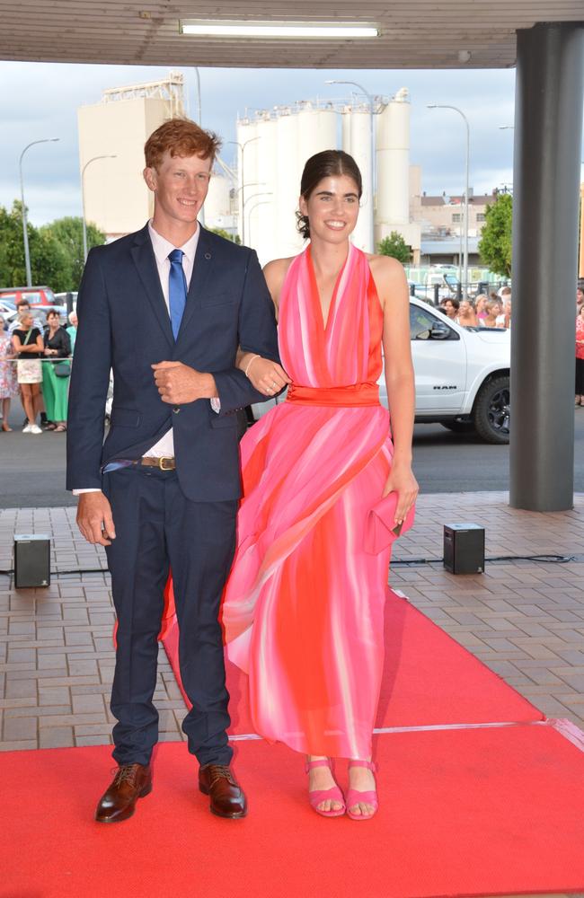 Toowoomba school formals. At the 2023 St Ursula's College formal is graduate Caitlin Jones with her partner. Picture: Rhylea Millar