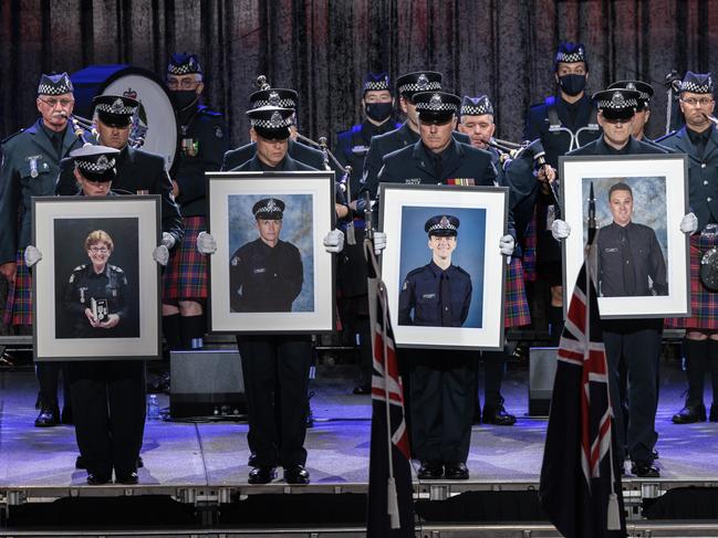 The emotional State Memorial Service at Marvel Stadium. Picture: NCA NewsWire / David Geraghty