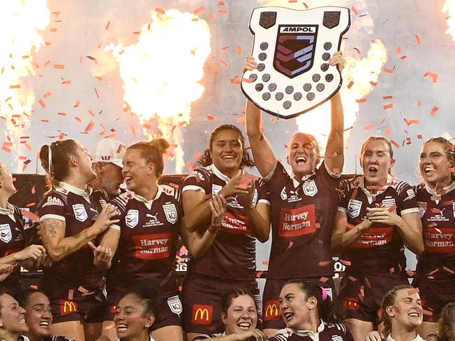 The Queensland Maroons have claimed victory in the first ever Women’s State of Origin decider. Picture: Getty Images