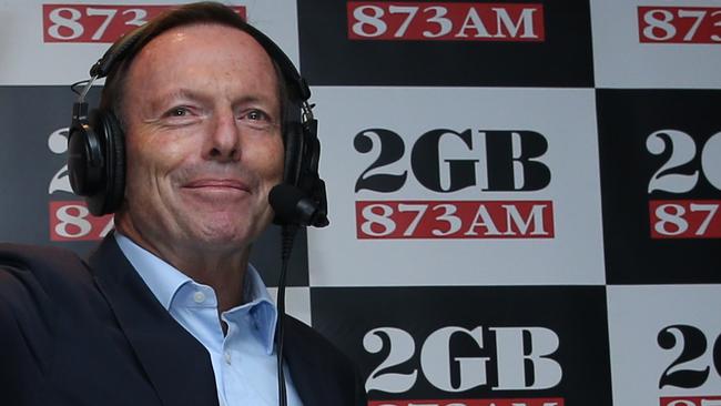 Former PM Tony Abbott on radio 2GB yesterday. Picture: Britta Campion