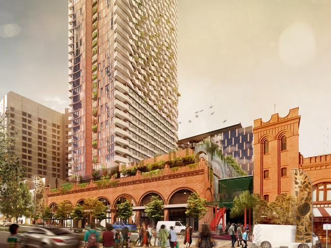 Grote Street Perspective: Adelaide Central Market Tower is set to add more levels amid push back in construction times. Picture: Supplied