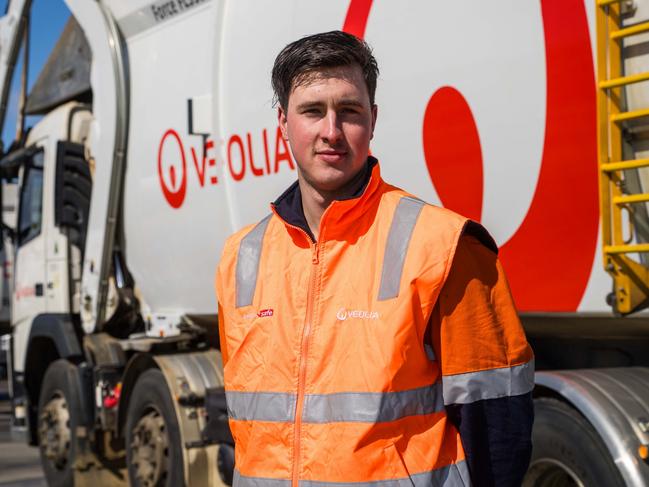 TasmaniaÃ¢â¬â¢s Apprentice of the Year Ben Barker works as a diesel mechanic with Veolia at Cambridge. Picture: Alastair Bett/ Skills Tasmania