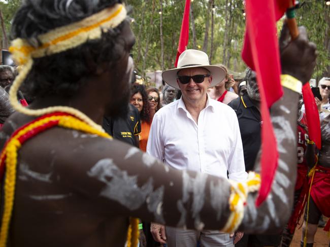 GULKULA, AUSTRALIA. NewsWire Photos. AUGUST 2, 2024. The Prime Minister Anthony Albanese attends The Garma Festival of Traditional Cultures Australia's largest Indigenous cultural gathering is underway in Gulkula northeast Arnhem Land. Picture:  Yothu Yindi Foundation/Leicolhn McKellar via NewsWire