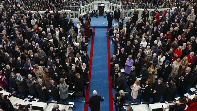Vice President-elect Mike Pence arrives during the 58th Presidential Inauguration. Picture: AP