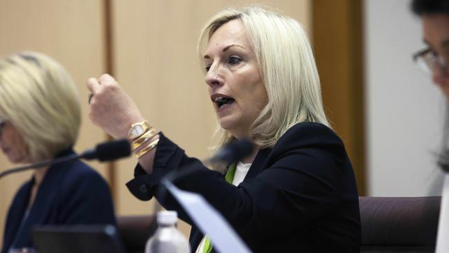 Former Australia Post chief executive Christine Holgate at Senate estimates in Canberra. Picture: NCA NewsWire / Gary Ramage