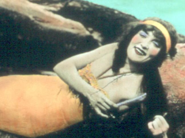 UNDATED : Swimmer Annette Kellerman in pose as the original mermaid in undated photo, who was arrested for indecency when she wore indecent one-piece swimsuit on a Boston Beach in 1910, which later became fashionable.HistoricalSwimming F/L