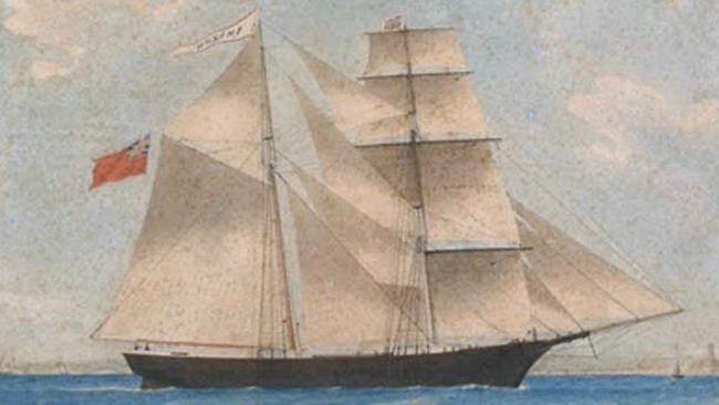 An 1861 painting of the Mary Celeste whose crew mysteriously vanished in 1872.