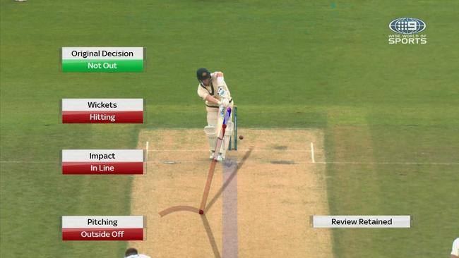 Steve Smith was given out lbw on review.