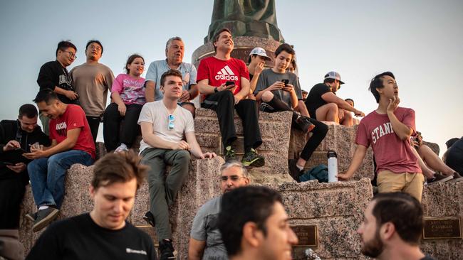 People watch the launch of the SpaceX Starship from Starbase near Boca Chica, Texas.