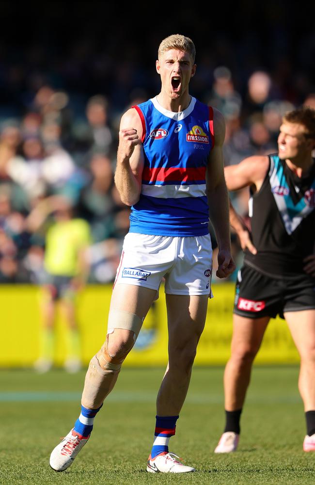 Tim English is waiting to ink a new deal. Picture: Sarah Reed/AFL Photos