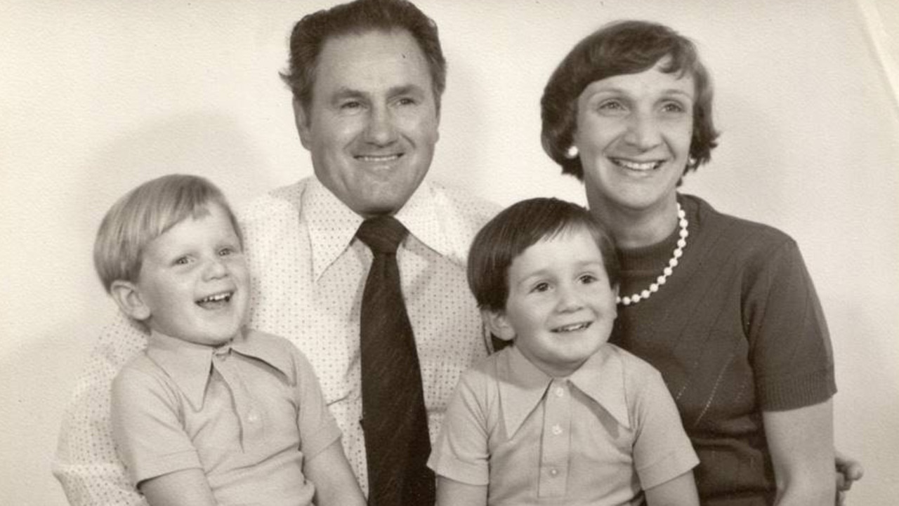 Yvonne Kennedy with her husband Barry and their two sons (Leigh (left), Simon (right)) in the 1970s.