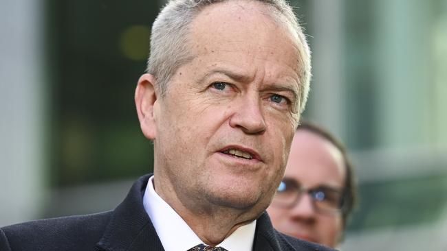 CANBERRA, Australia - NewsWire Photos - June 27, 2024: NDIS and Government Services Minister Bill Shorten and Minister for Veterans' Affairs of Australia Matt Keogh hold a press conference at Parliament House in Canberra. Picture: NewsWire / Martin Ollman