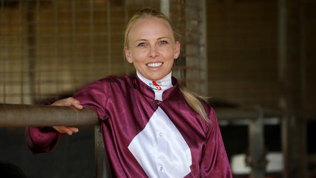 Former leading Cairns jockey Emily Cass made her return to race riding. PICTURE: STEWART MCLEAN