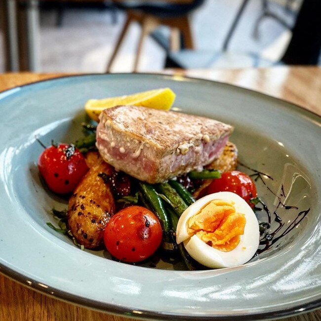 Seared tuna nicoise salad at the Cactus Cafe on Old Pittwater Rd, Brookvale.