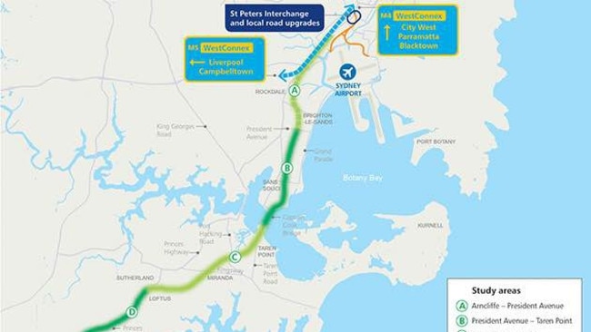 The proposed route for the F6 corridor.