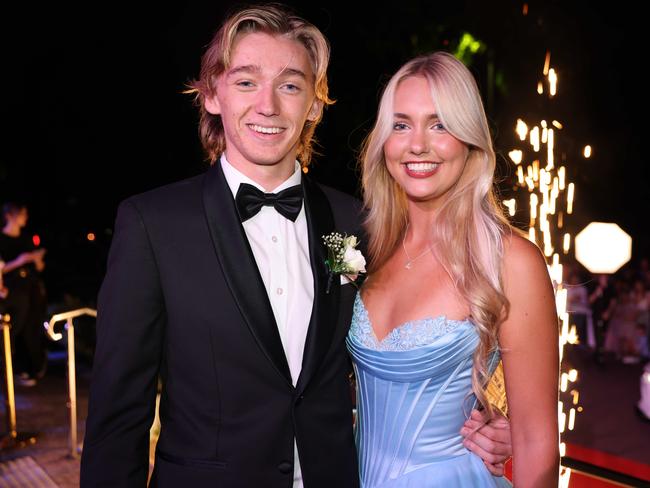 Alex Pampuch and Laura Ramsay at the Emmanuel College class of 2025 formal at HOTA for Gold Coast at Large. Picture, Portia Large.