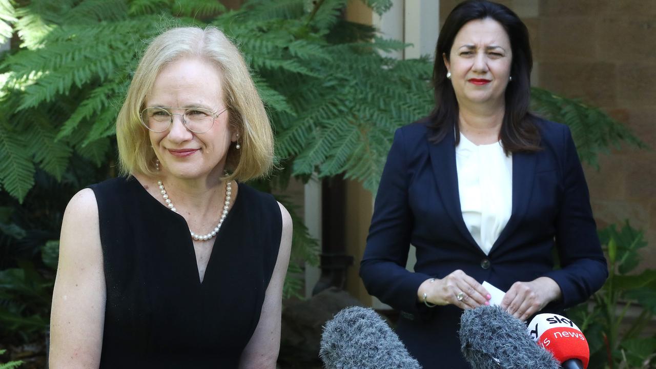 Chief health officer Dr Jeannette Young and Premier Annastacia Palaszczuk fronted the media most days. Pic Peter Wallis