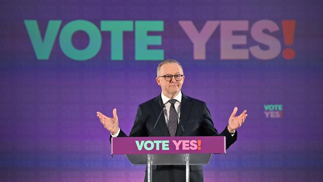 Prime Minister Anthony Albanese, at the Yes23 Campaign launch in the northern Adelaide.