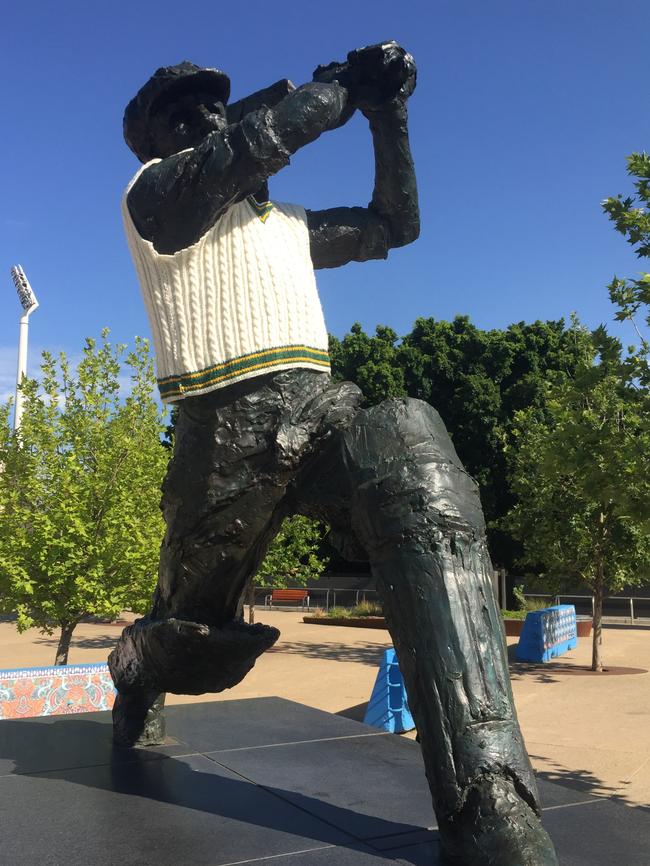 Sir Don Bradman at Adelaide Oval. Picture: Emma Brasier