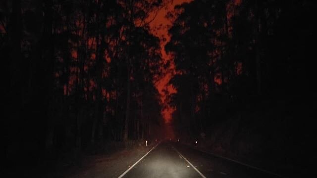 Cann River was cut off from neighbouring towns after the fire closed in, roads were blocked and power went down. Picture: Micheal O’Brian